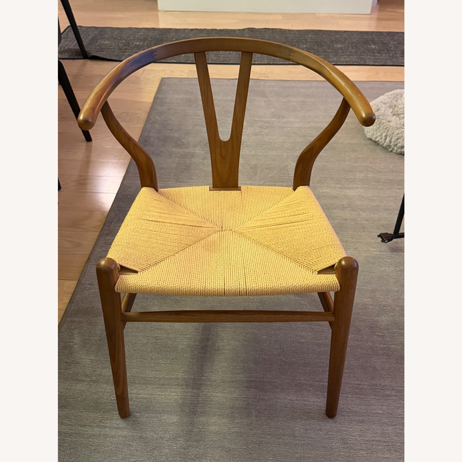 Hans Wegner Wishbone Dark Brown Wood Accent Chair - image-1