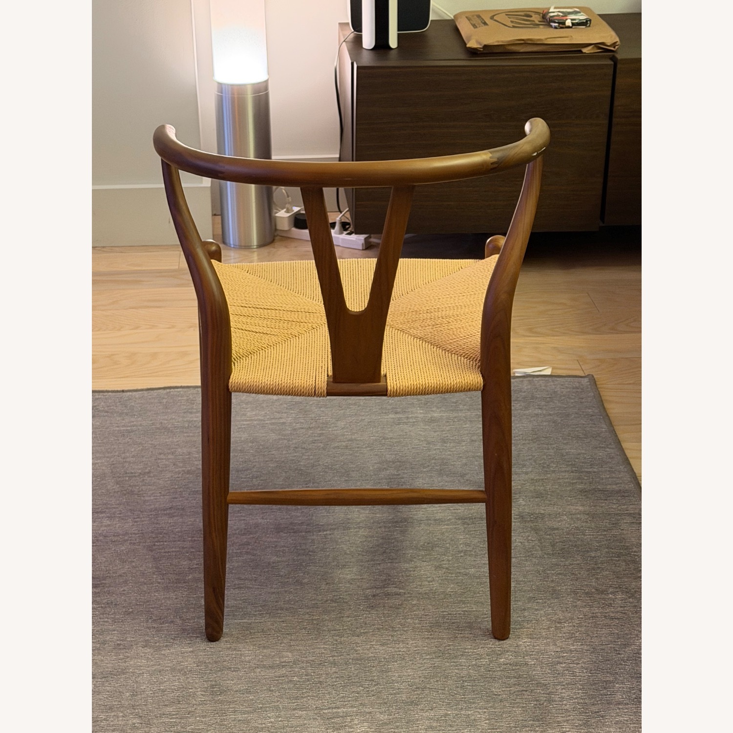 Hans Wegner Wishbone Dark Brown Wood Accent Chair - image-2