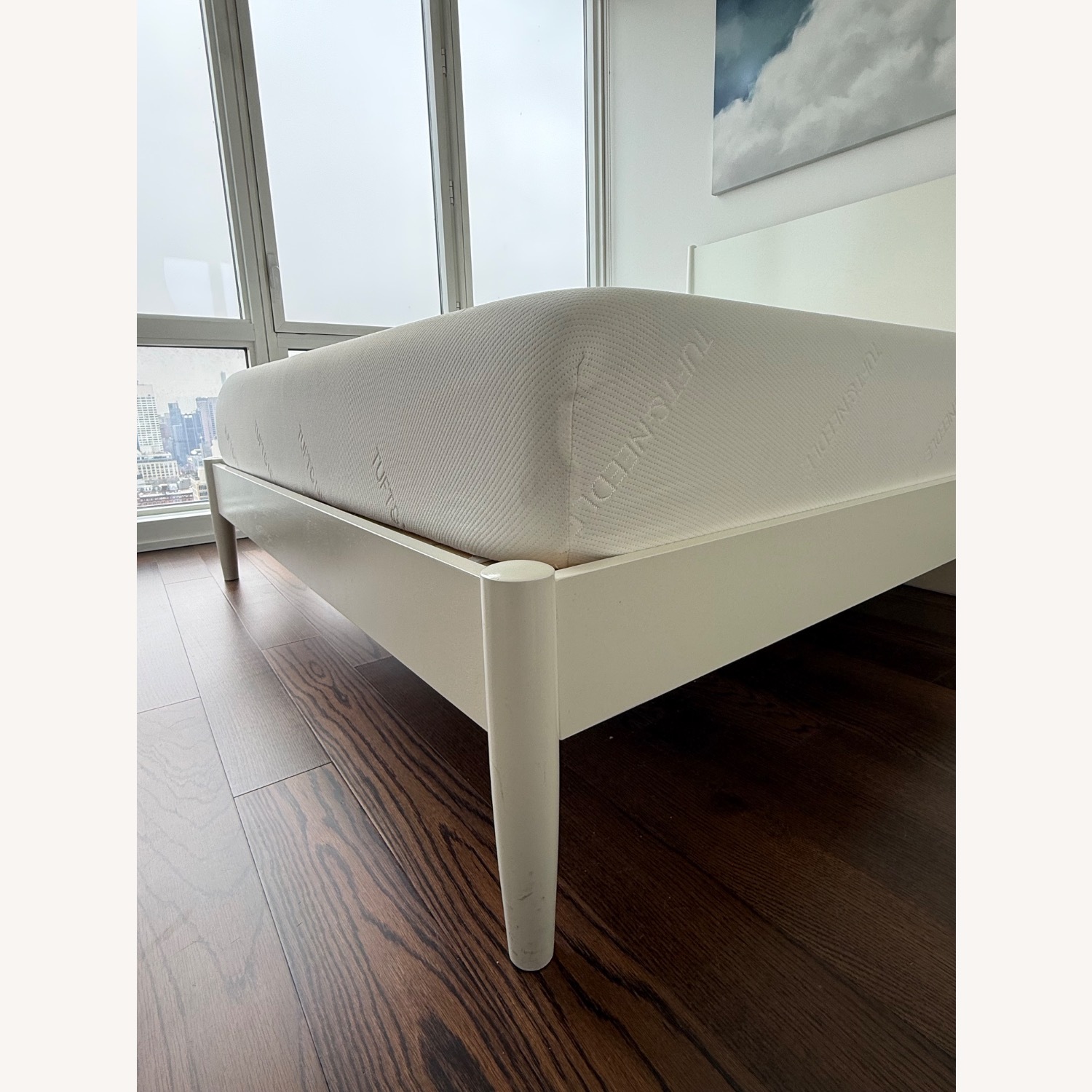 West Elm Midcentury Modern White Wood Queen Bed - image-6