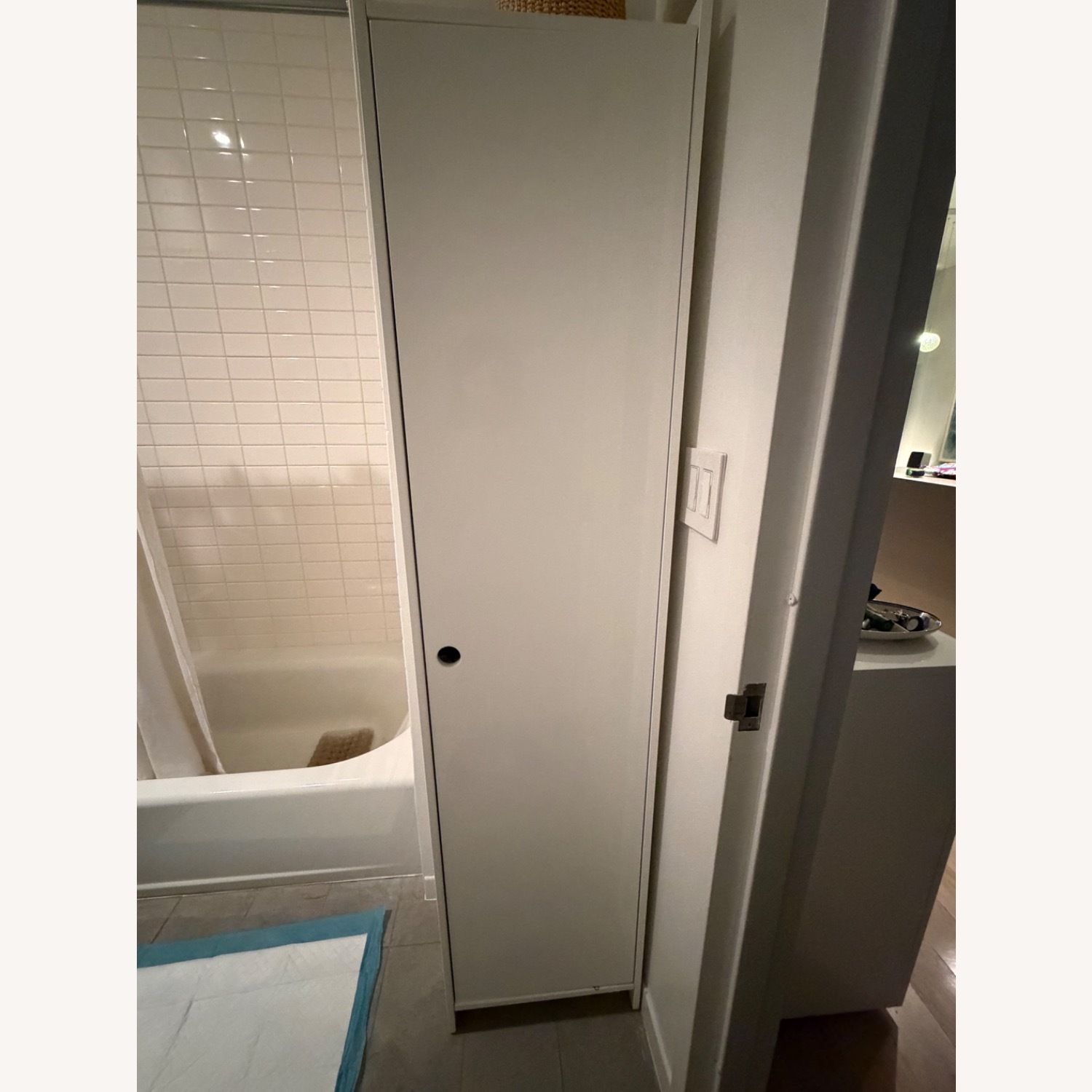 CB2 Slim White Storage Cabinet W Adj Shelving  - image-3