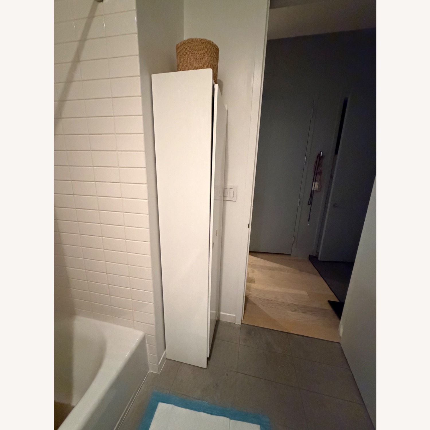 CB2 Slim White Storage Cabinet W Adj Shelving  - image-1