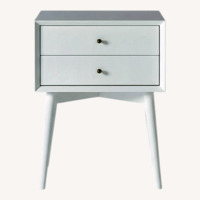 West Elm Mid-Century White Wood Nightstands