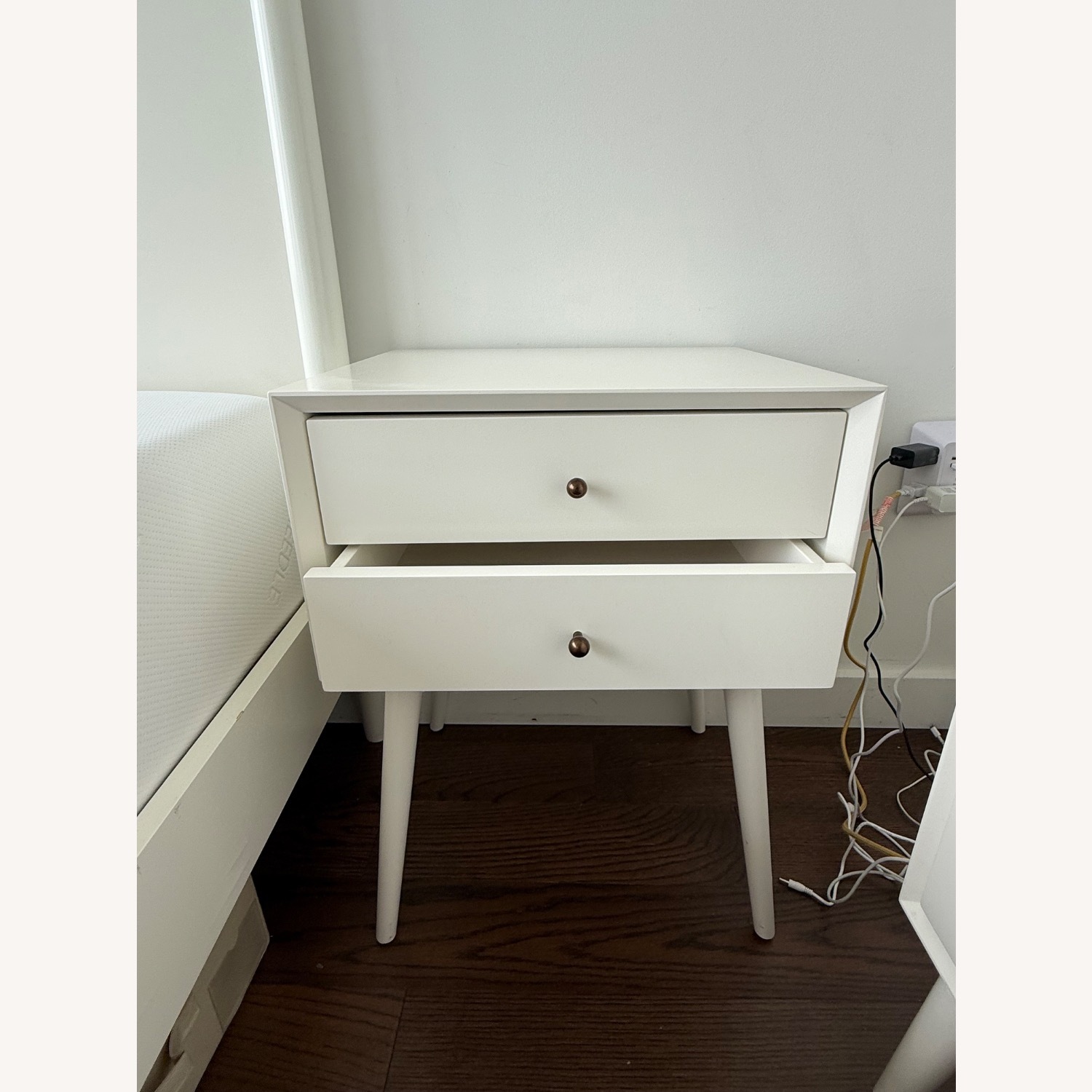 West Elm Mid-Century White Wood Nightstands - image-6