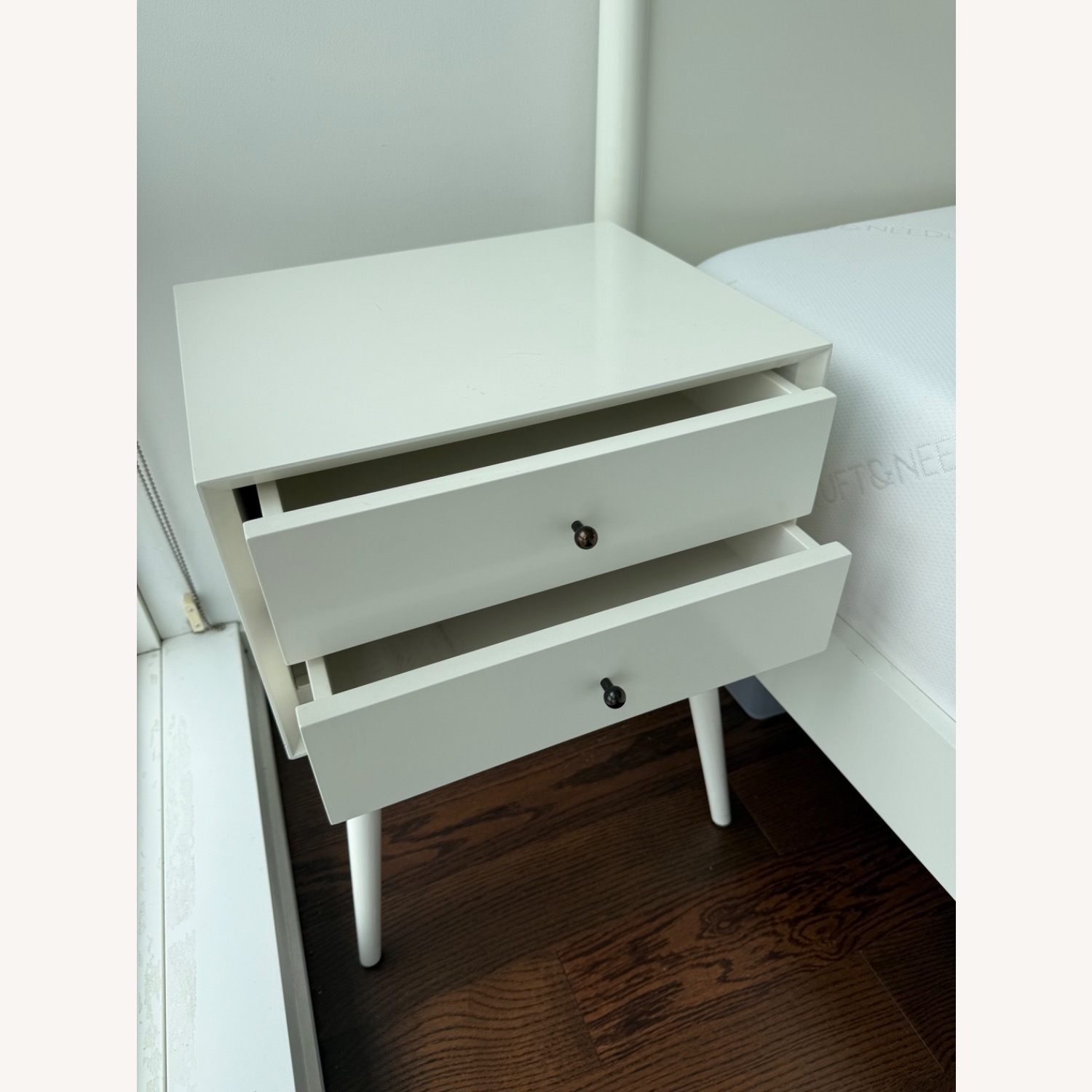West Elm Mid-Century White Wood Nightstands - image-2