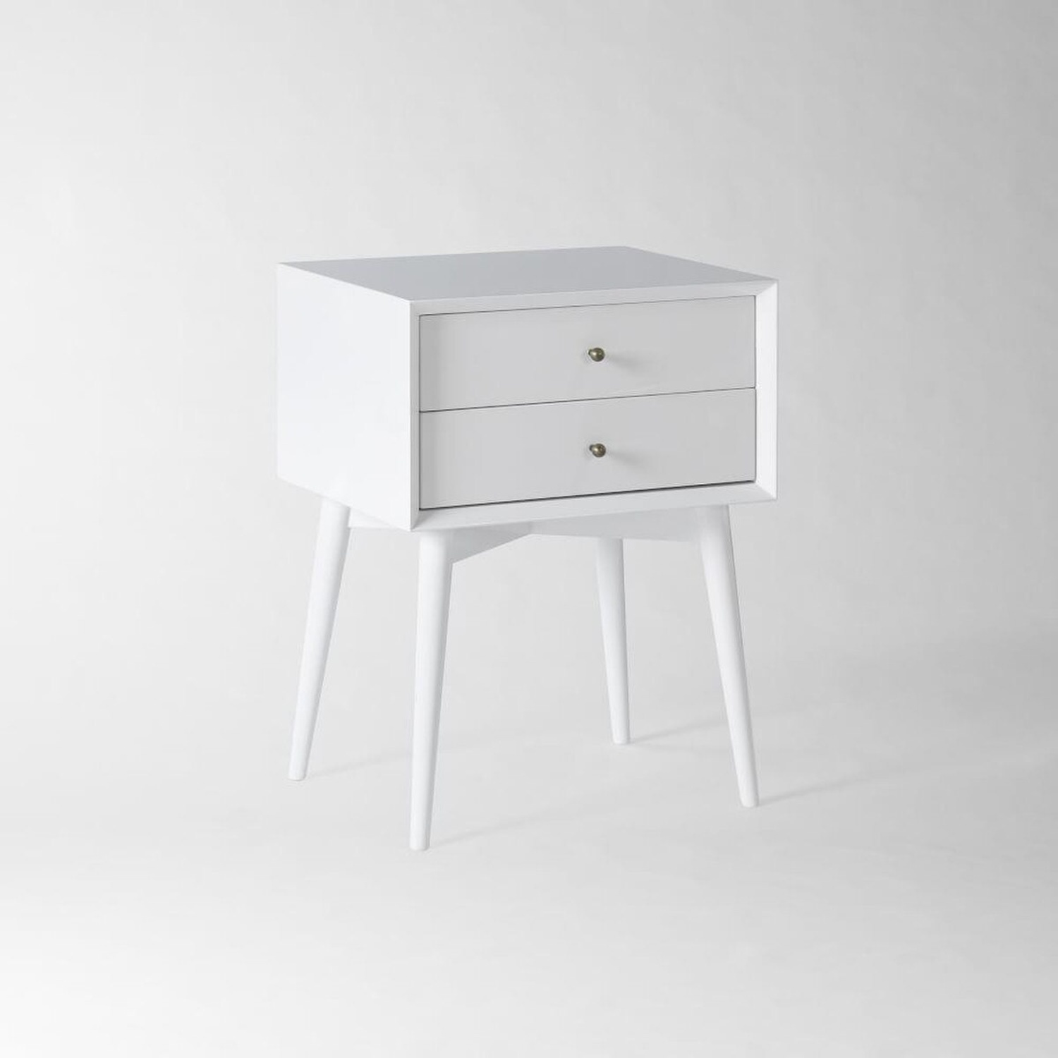 West Elm Mid-Century White Wood Nightstands - image-7