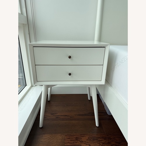 Used West Elm Mid-Century White Wood Nightstands for sale on AptDeco