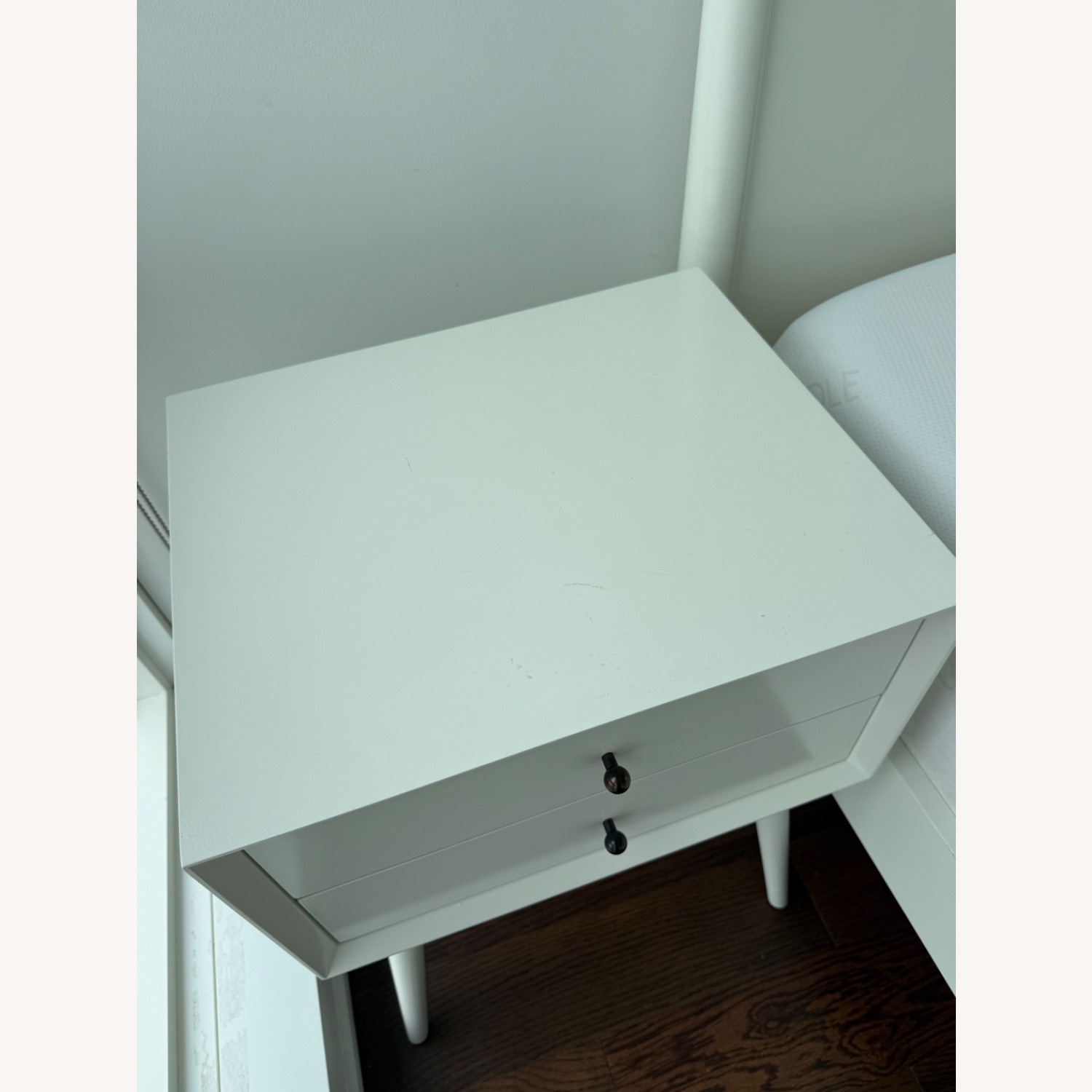 West Elm Mid-Century White Wood Nightstands - image-3