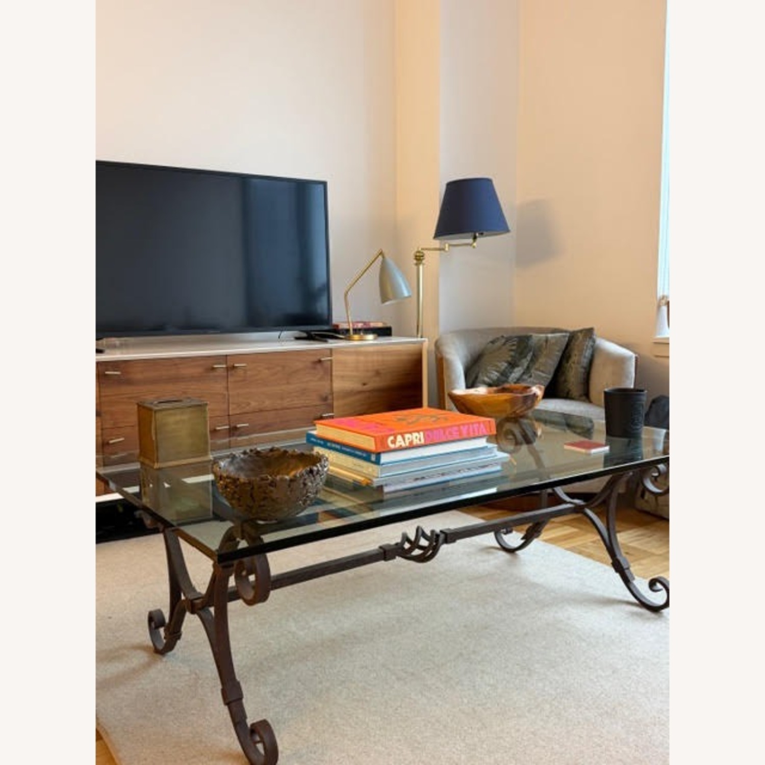 Cast Iron and Glass Coffee Table - image-6
