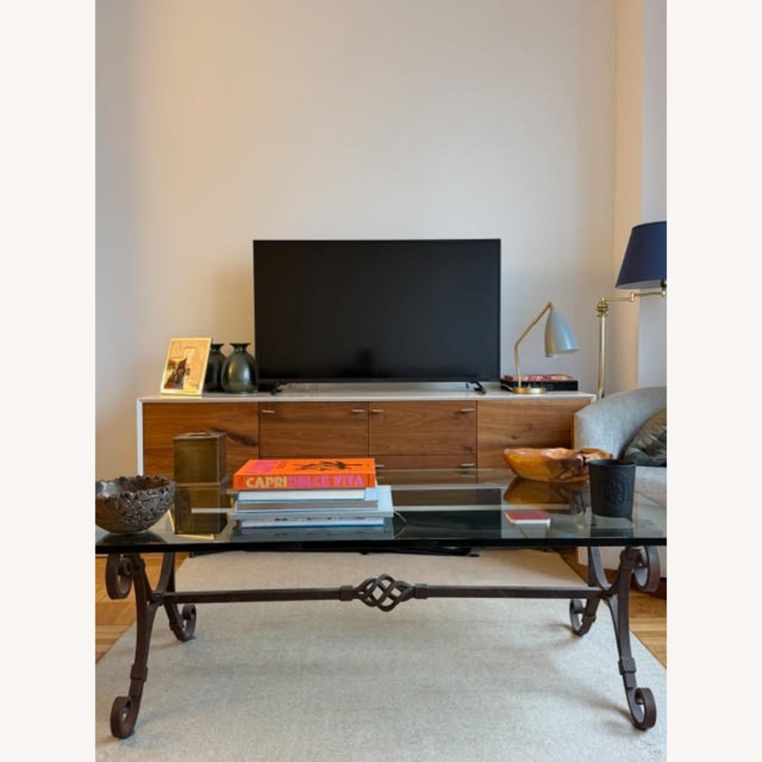 Cast Iron and Glass Coffee Table - image-5