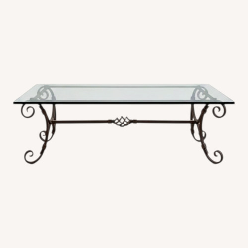 Used Cast Iron and Glass Coffee Table for sale on AptDeco