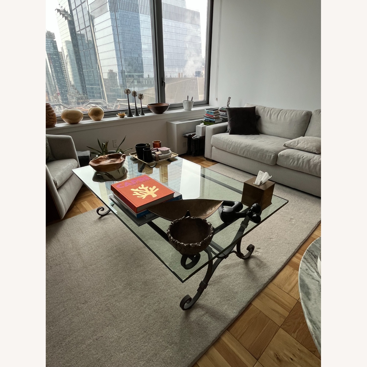 Cast Iron and Glass Coffee Table - image-4