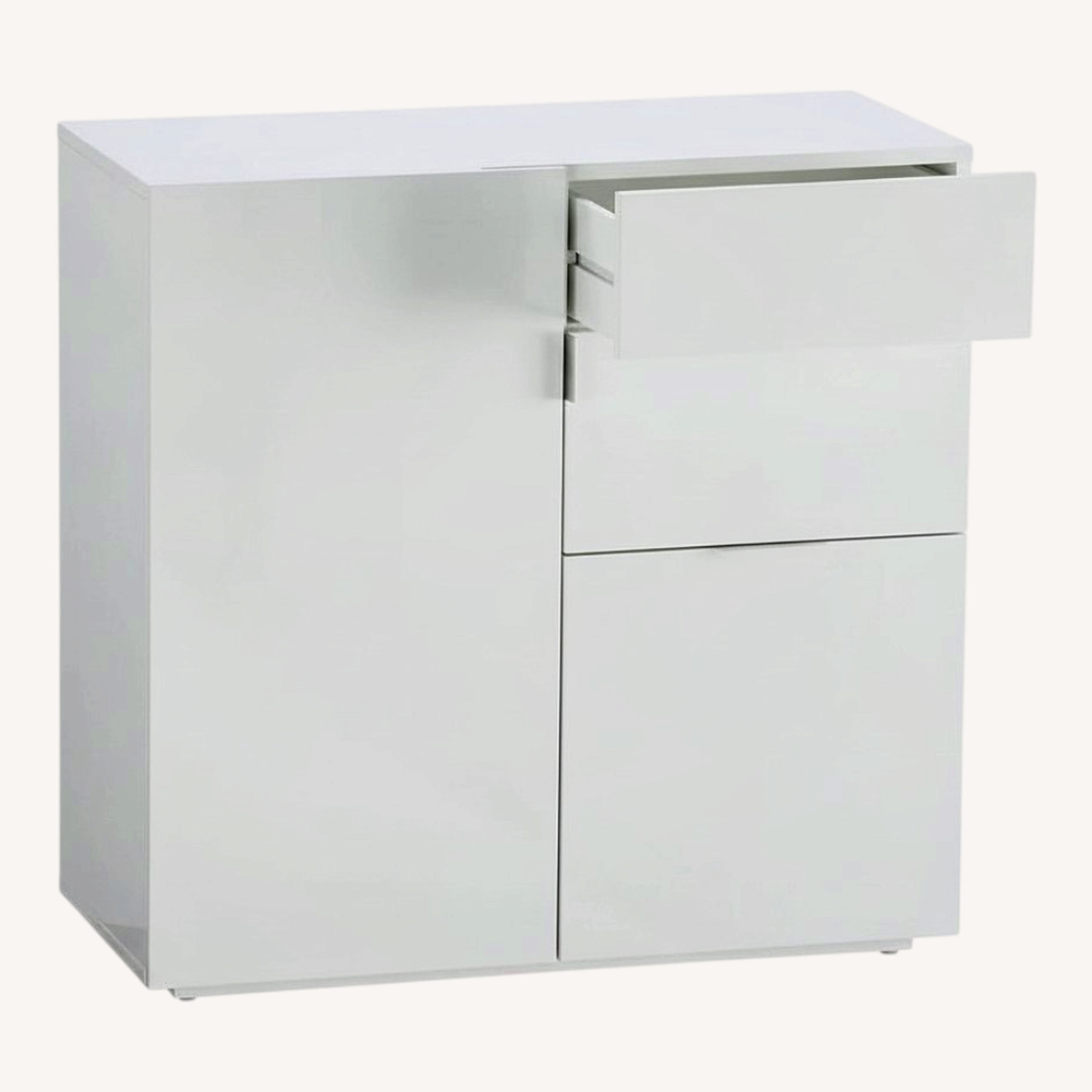 CB2 Swig Modern White Lacquer Storage Cabinet - image-0