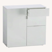 CB2 Swig Modern White Lacquer Storage Cabinet