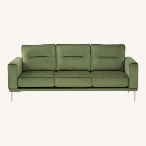 Used Ashley Furniture Macleary Luxe Green Velvet 3+ Seater Sofa for sale on AptDeco
