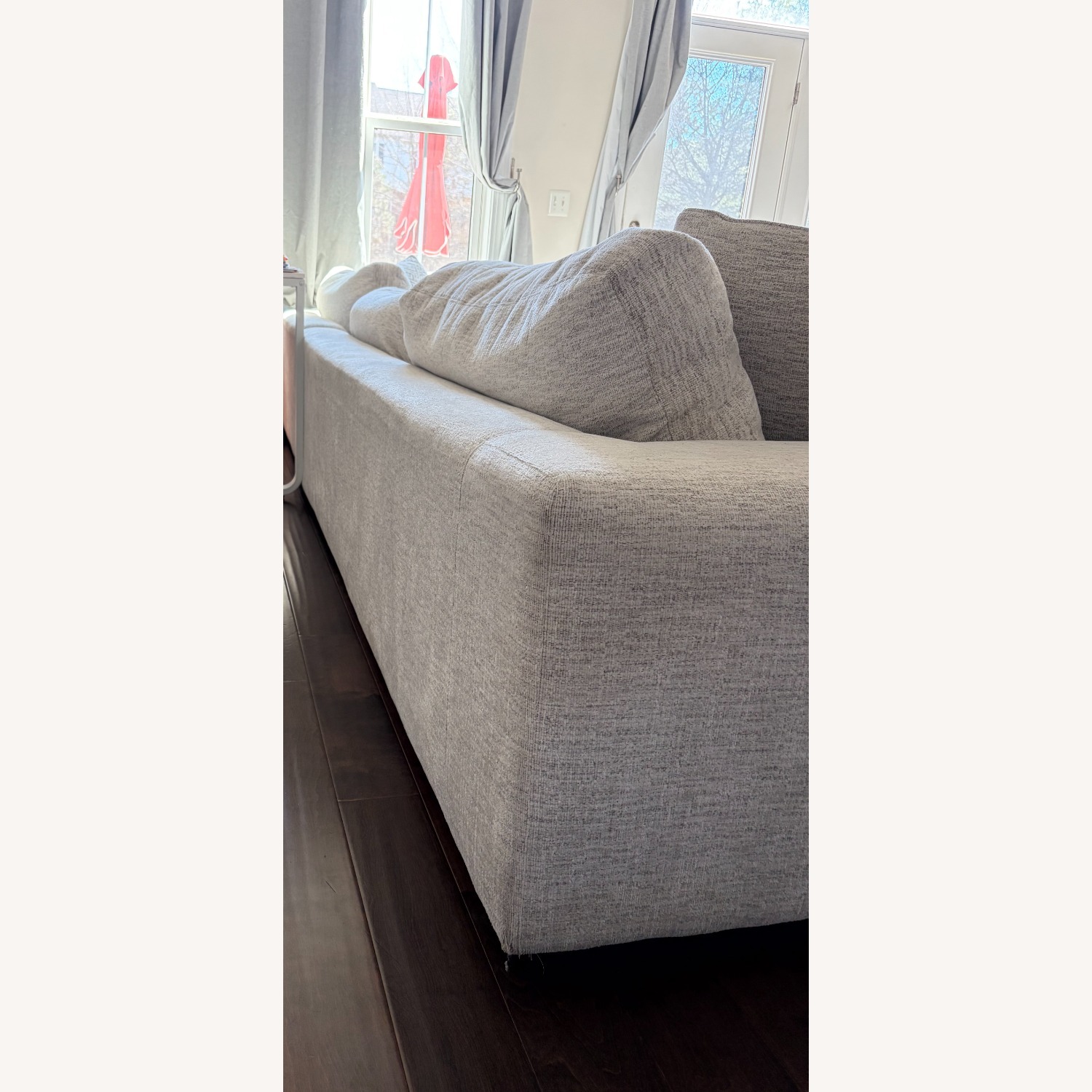 White Fabric 2 Piece Sectional - image-5