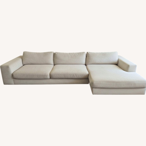 Used White Fabric 2 Piece Sectional for sale on AptDeco