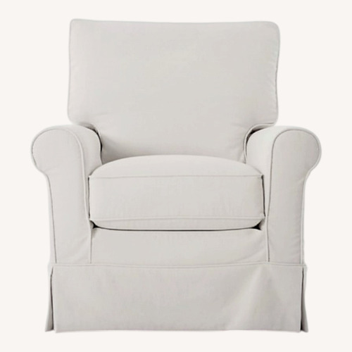 Used Two Crate & Barrel Creamy White Chenille Armchairs for sale on AptDeco
