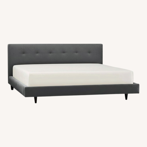 Used Crate & Barrel Tate 38" Tufted Upholstered Queen Bed for sale on AptDeco