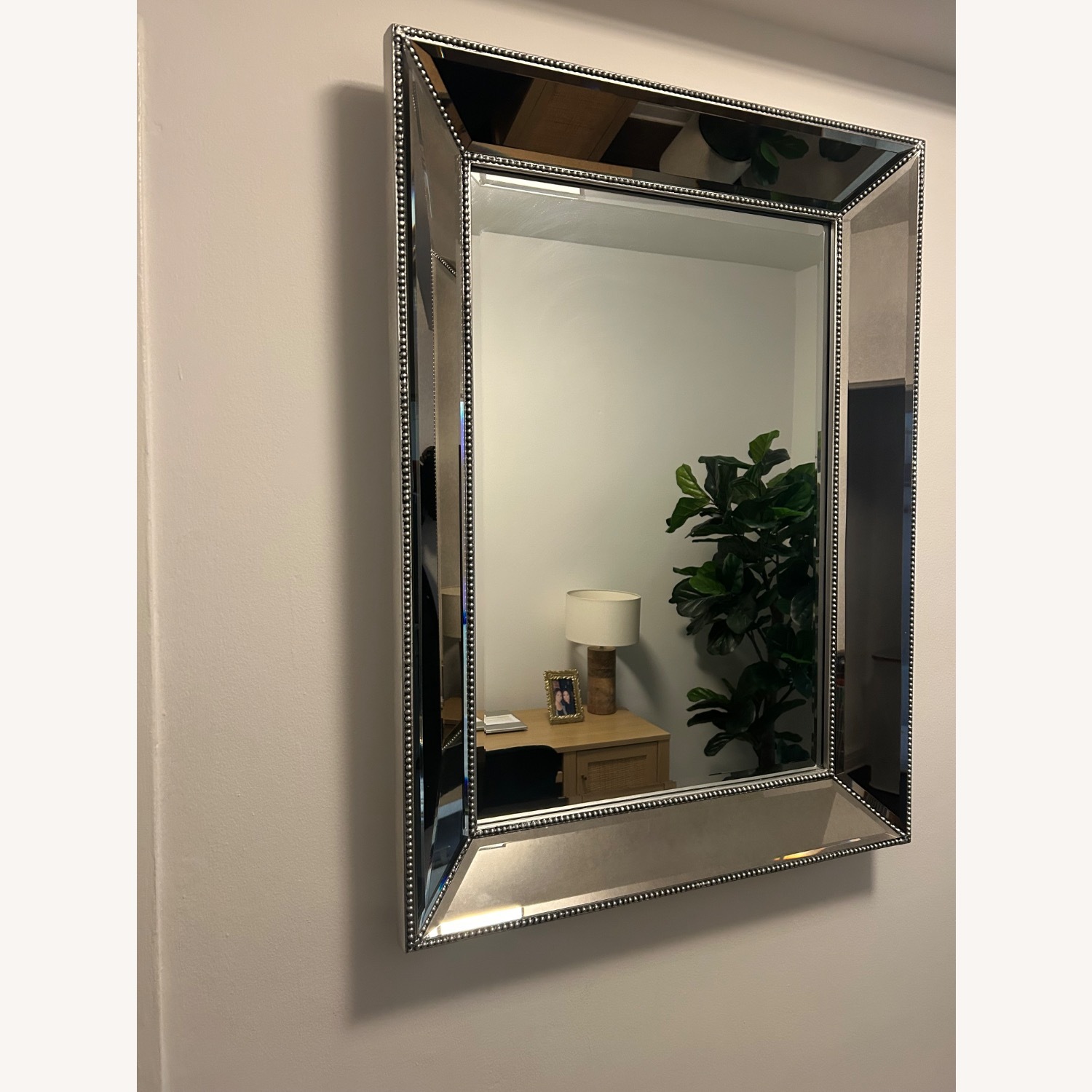 Wayfair Silver Metal Wall Mirror - image-3