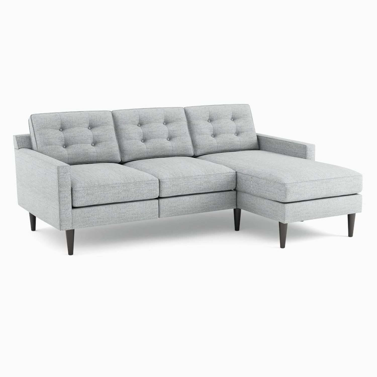 West Elm Drake Light Gray Linen 2 Piece Sectional - image-5