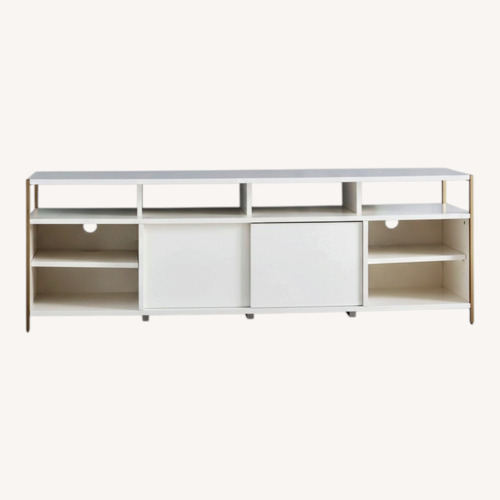 Used West Elm Zane Natural Wood Media Storage for sale on AptDeco