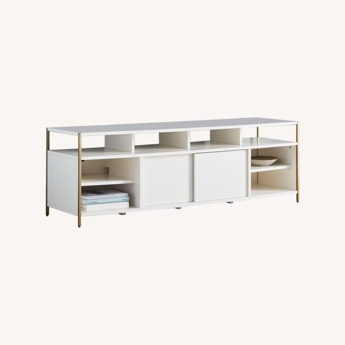 Used West Elm Zane Natural Wood Media Storage for sale on AptDeco