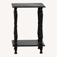 Amazon Taohfe Black Wood Side Table