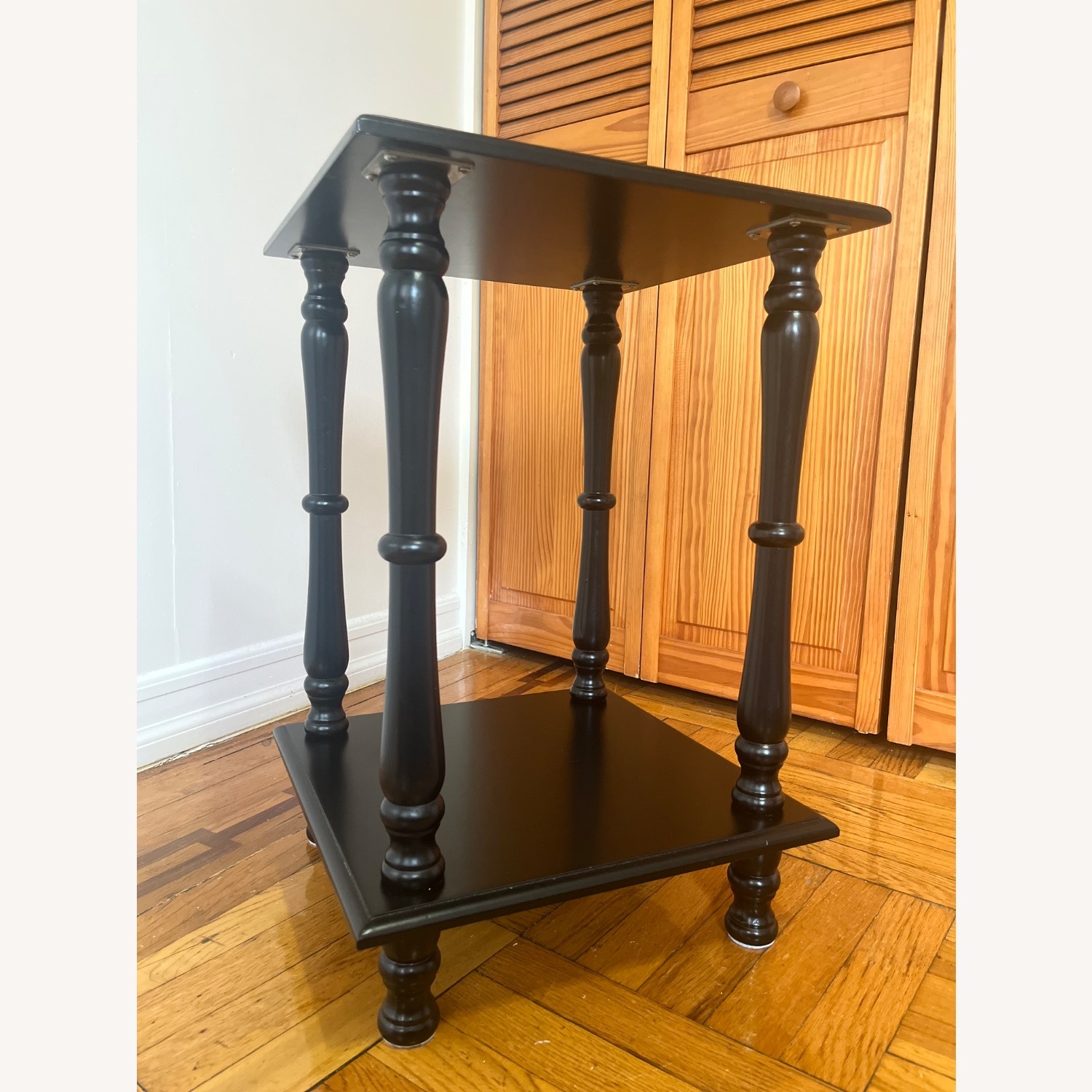 Amazon Taohfe Black Wood Side Table - image-1