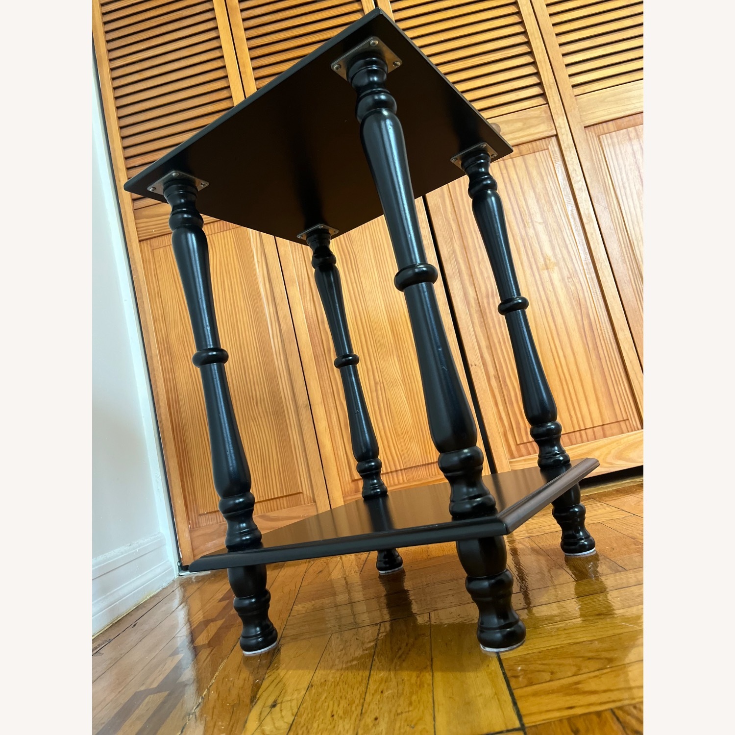 Amazon Taohfe Black Wood Side Table - image-3
