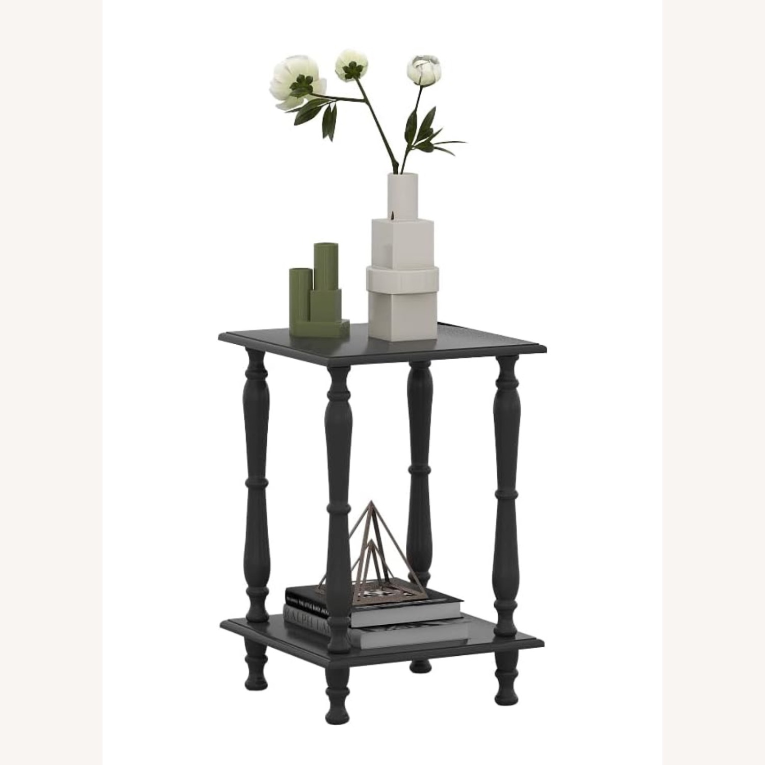 Amazon Taohfe Black Wood Side Table - image-5