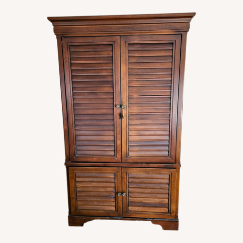 Used Dark Brown Wood Media Storage for sale on AptDeco