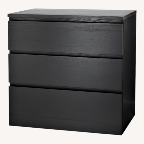 Used IKEA Malm Black 3-drawer Dresser for sale on AptDeco