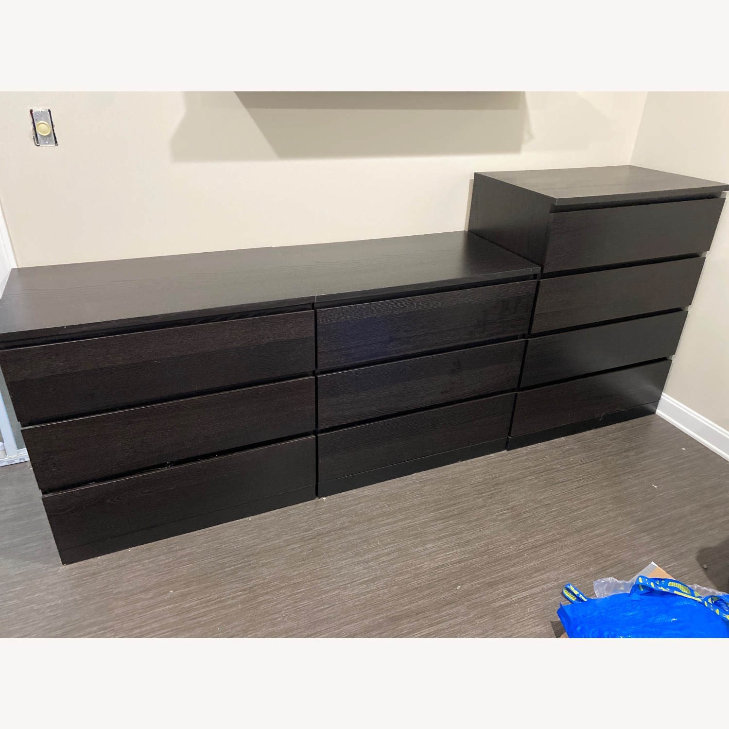 IKEA Malm Black 3-drawer Dresser - image-1