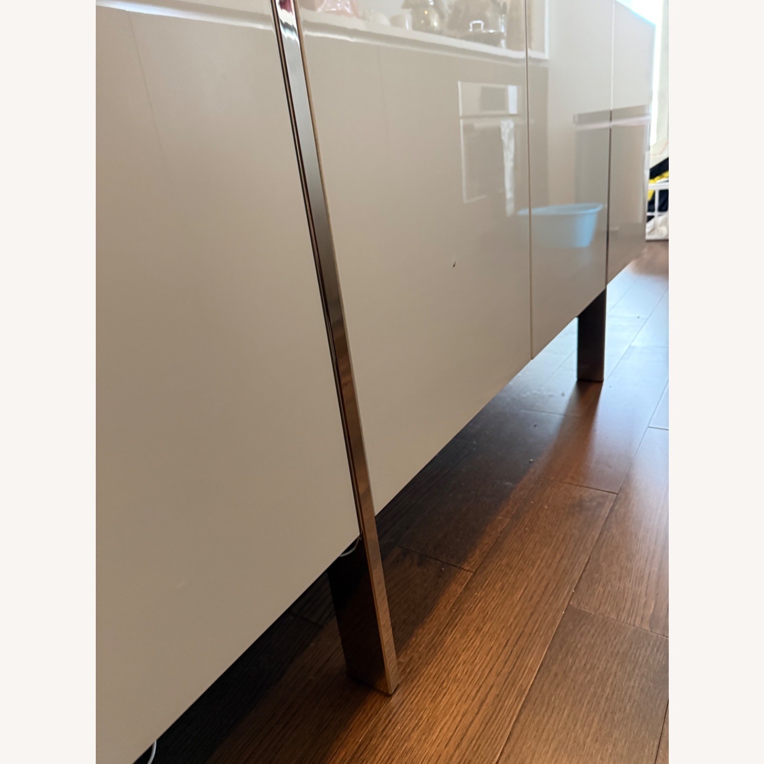 White High-Gloss Lacquer Sideboard + Chrome Legs - image-12