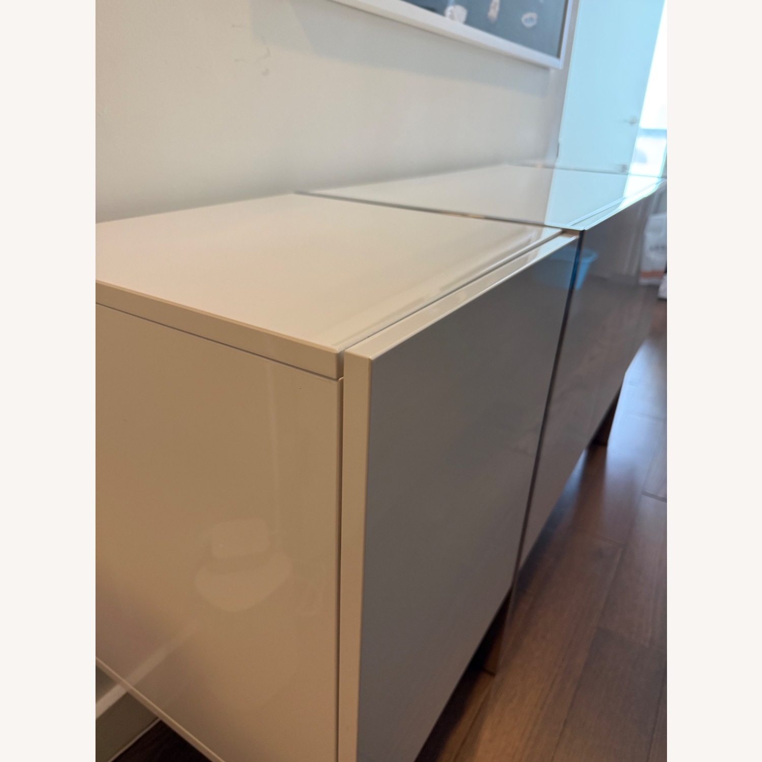 White High-Gloss Lacquer Sideboard + Chrome Legs - image-10