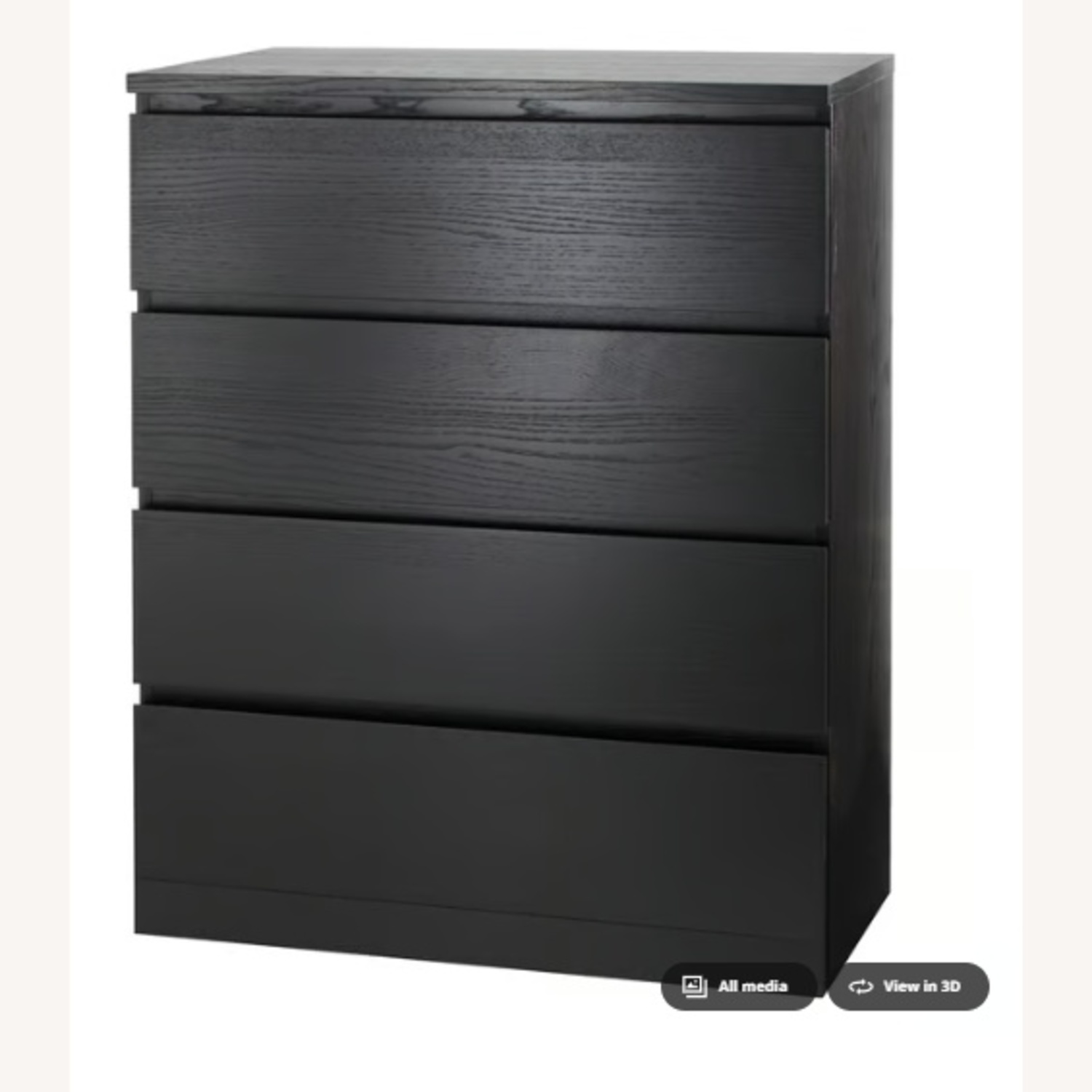 IKEA Black MALM 4-drawer Dresser - image-4