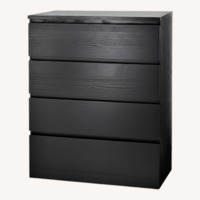 IKEA Black MALM 4-drawer Dresser