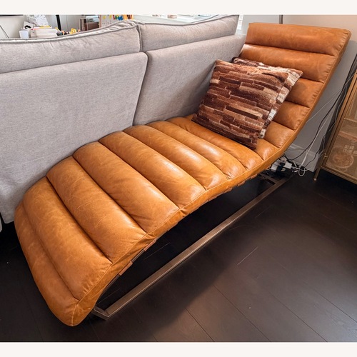 Used Nobutaka Leather Chaise Lounge for sale on AptDeco