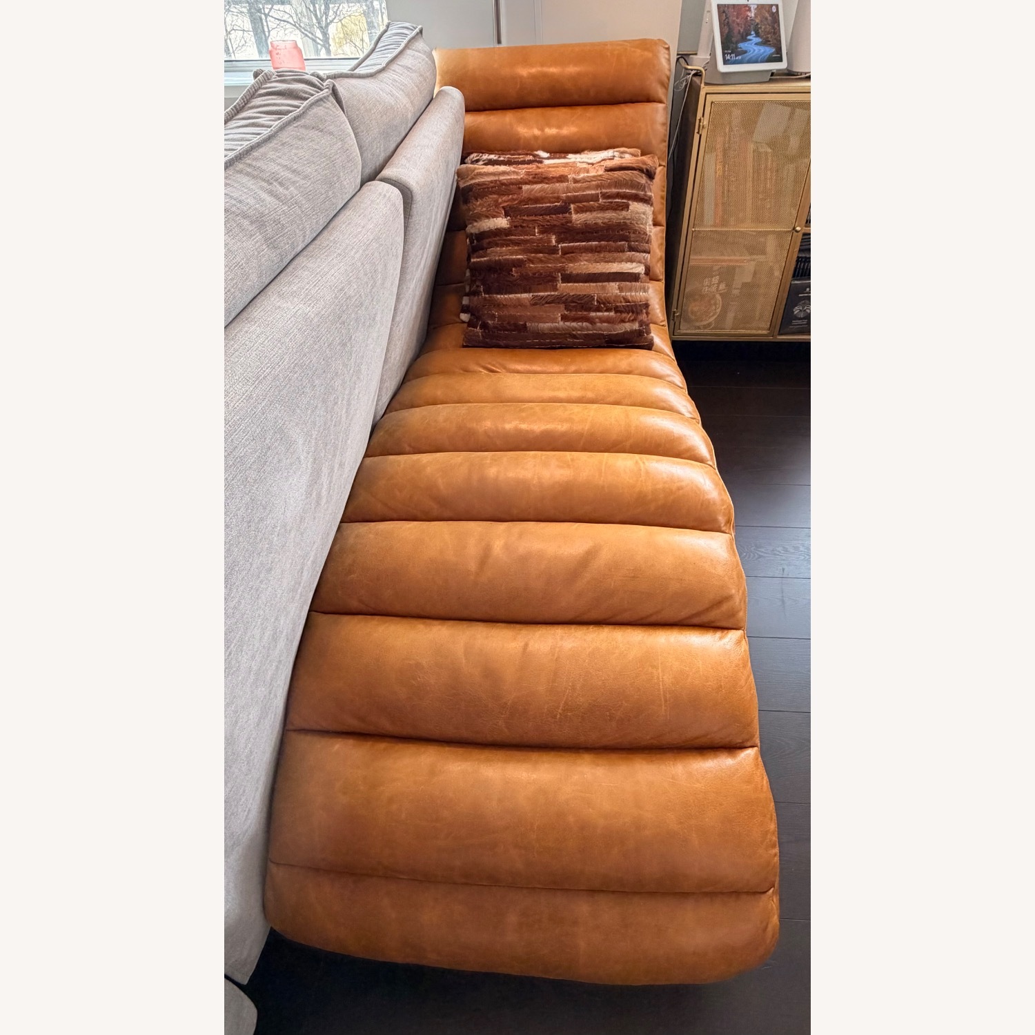 Nobutaka Leather Chaise Lounge - image-4