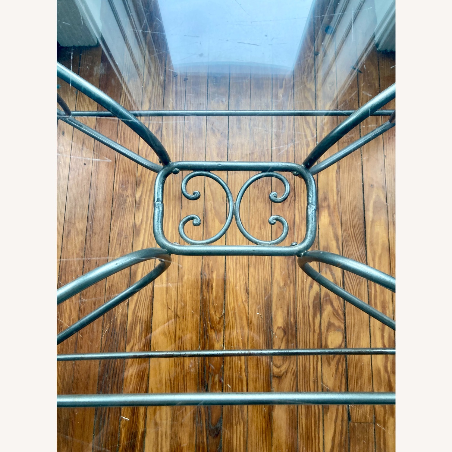 Pierre Deux Glass Dining Table with Iron Base - image-6