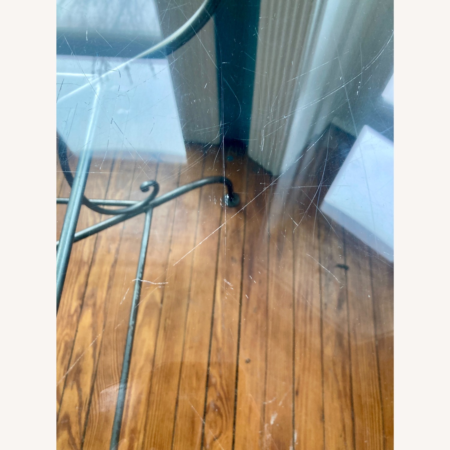 Pierre Deux Glass Dining Table with Iron Base - image-5