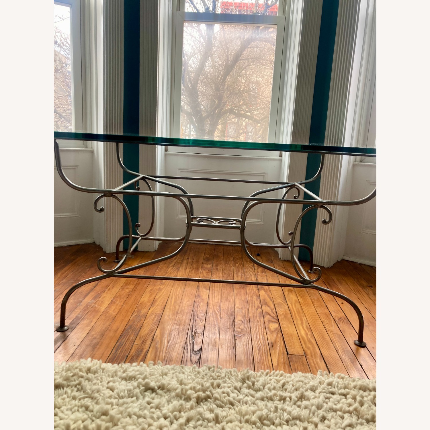 Pierre Deux Glass Dining Table with Iron Base - image-7