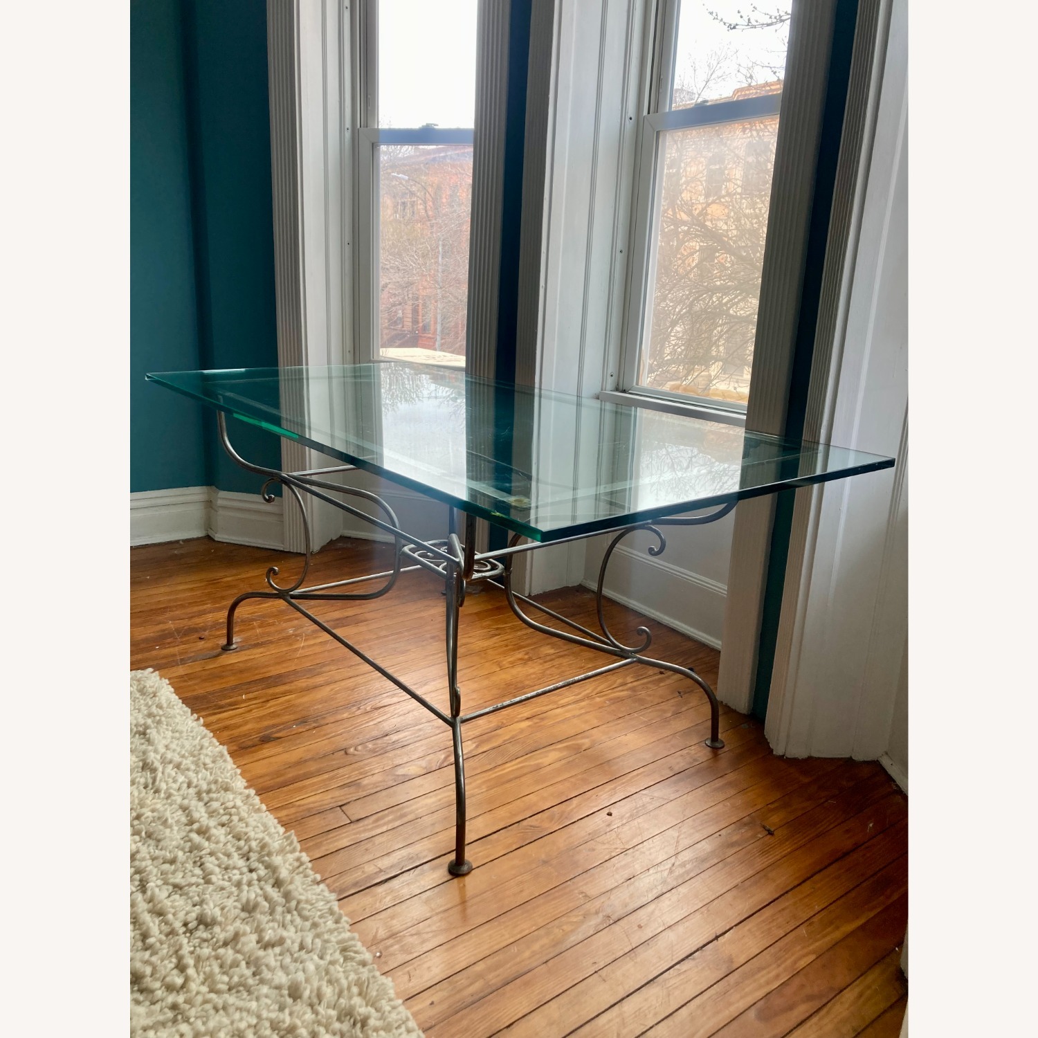 Pierre Deux Glass Dining Table with Iron Base - image-2