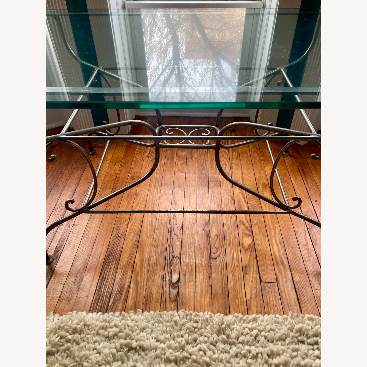 Pierre Deux Glass Dining Table with Iron Base - image-3