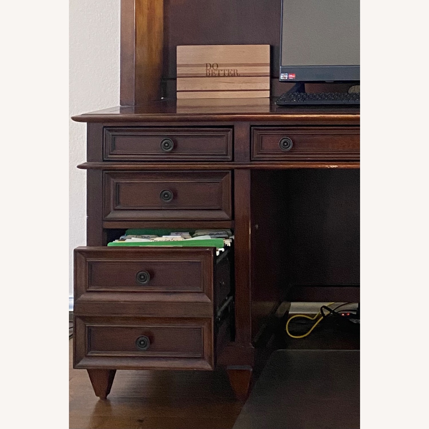 Wooden Office Desk With Hutch - image-3