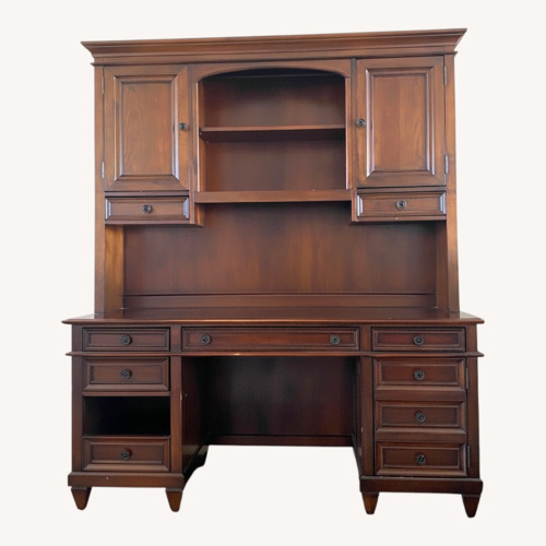 Used Wooden Office Desk With Hutch for sale on AptDeco