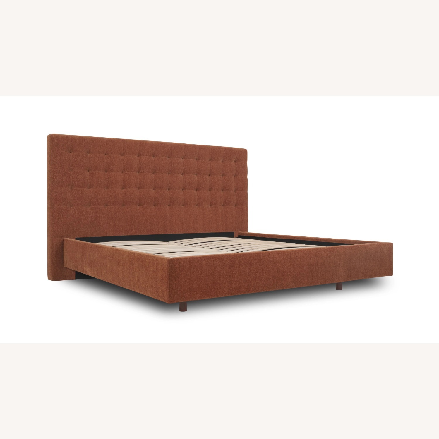 Court Dark Brown Fabric King Bed - image-4