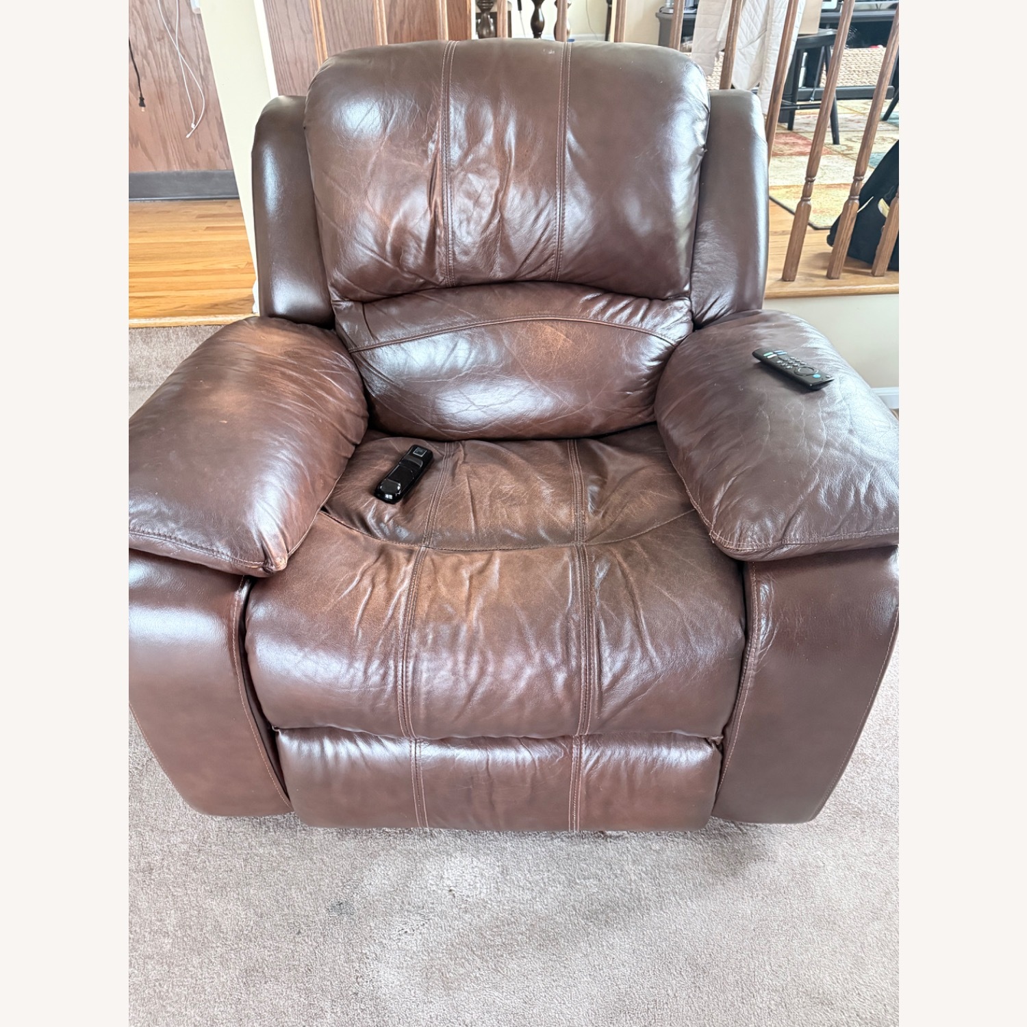 Raymour & Flanigan Bryant II Dark Brown Leather Recliner - image-3