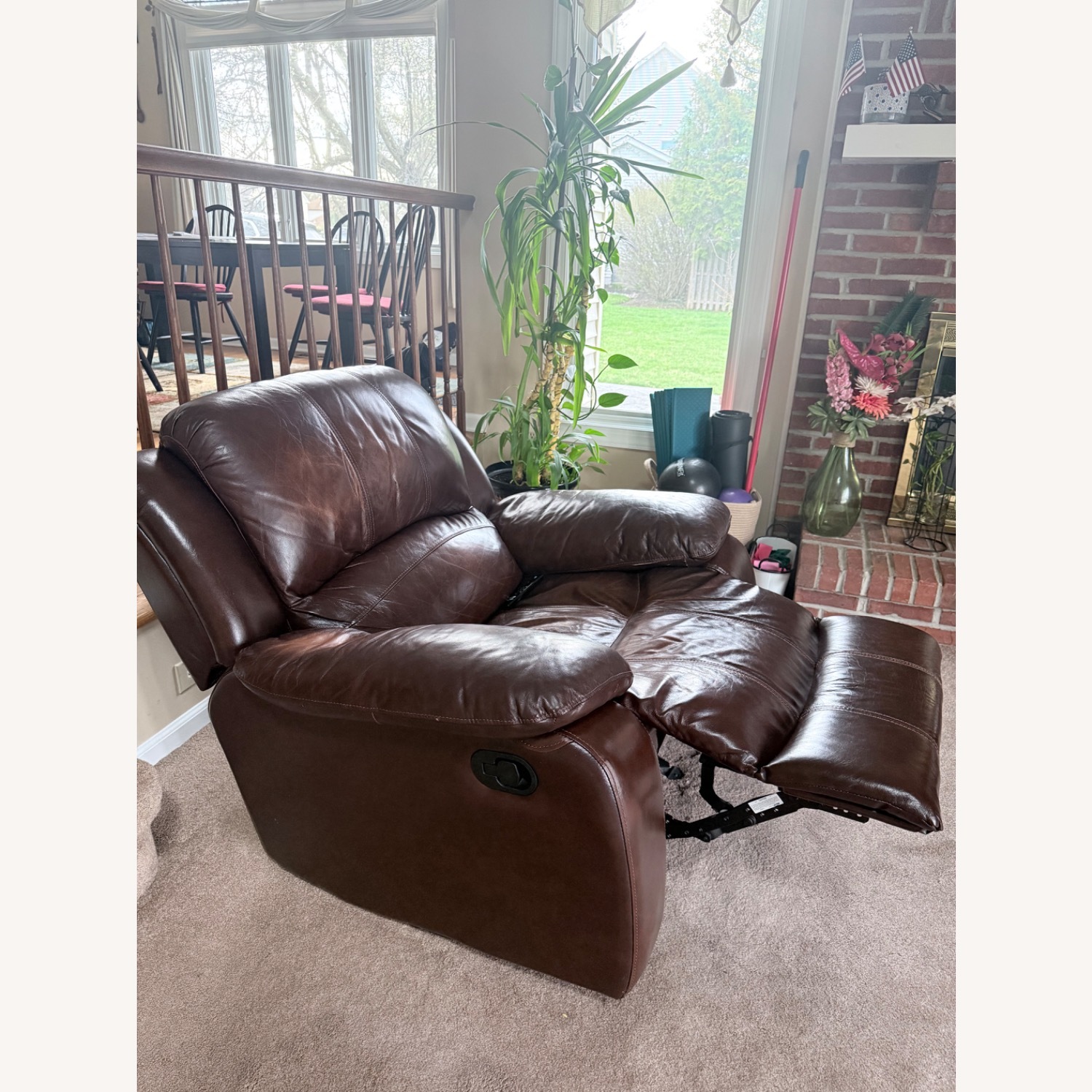 Raymour & Flanigan Bryant II Dark Brown Leather Recliner - image-1
