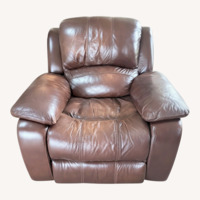 Raymour & Flanigan Bryant II Dark Brown Leather Recliner